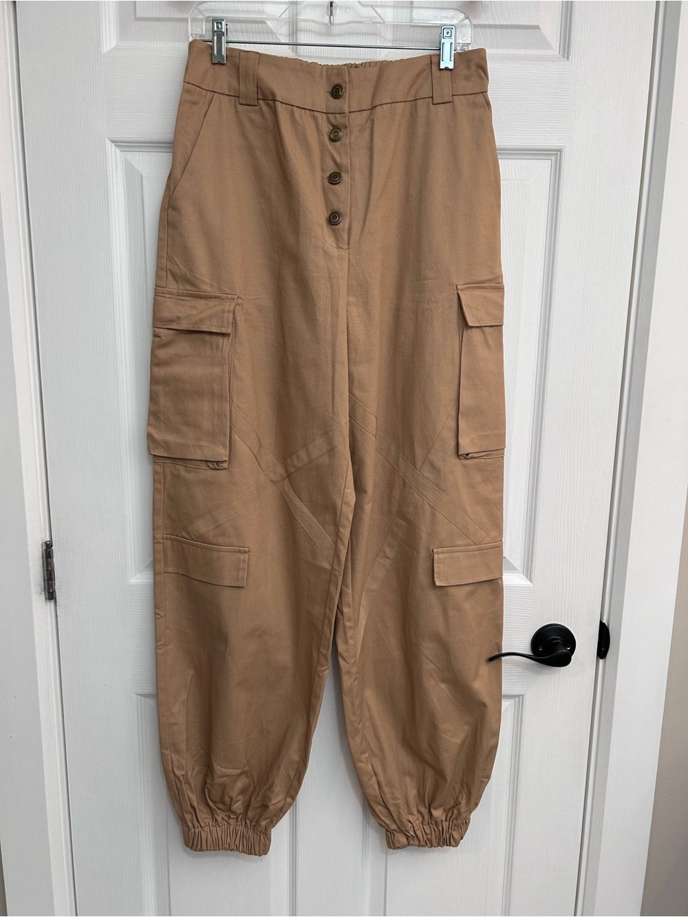 Fashion Nova Camel Tan Wide Leg Cargo Pants